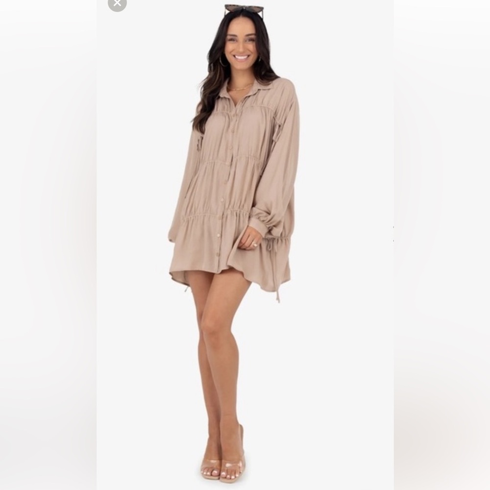 Kittenish Tan Collared Shirt